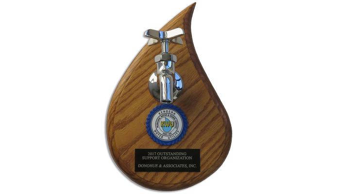 Donohue Receives Kenosha Water Utility’s 2017 Outstanding Support Organization Award Header Image